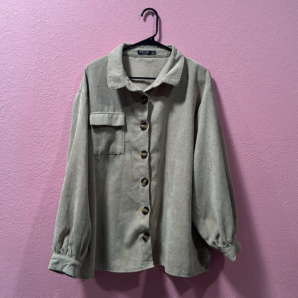 NASTY GAL Women’s Tan Corduroy Shacket Size 12